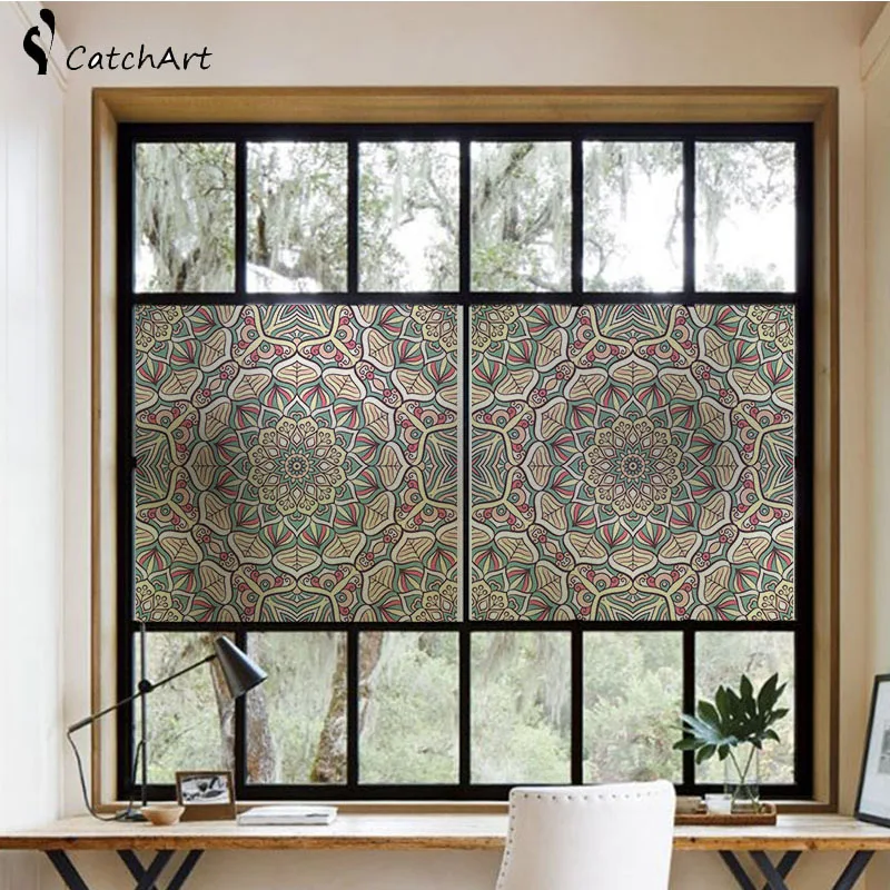 Window Cling Stained Glass Window Film Decorative Window Film Vinyl Non Adhesive Privacy Film For Bathroom Shower Door Decorative Films Aliexpress