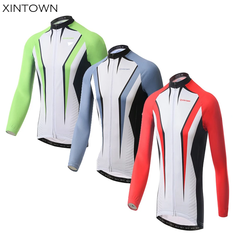 

XINTOWN Men Cycling Jersey Team Wear Long Sleeve Outdoor Clothing Tops For Spring/Autumn