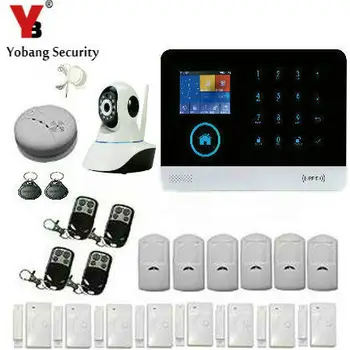 

YobangSecurity Touch Keypad WIFI 3G GPRS RFID Home Alarm System App Control Video IP Camera Wireless Siren Smoke Fire Detector