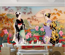 

Custom mural photo 3d wall paper Flowers among Japan's beautiful belle decor painting 3d wall murals wallpaper for wall 3 d