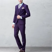 Индивидуальный костюм из трех предметов жениха Модные мужские классические торжественный костюм сплошном цвете, тонкое платье, костюмы(куртка+ Штаны+ жилет) для маленькой девочки