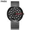 Paidu Fashion Unique Brand Black Silver Quartz Metal Mesh Band Wrist Watch Mens Boy Turntable Dial Digital Gift Wristwatches ► Photo 1/6