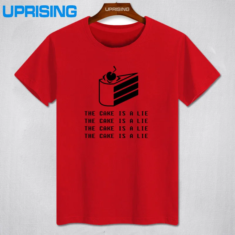 Мужская футболка с коротким рукавом Portal 2 надписью The Cake Is A Lie хлопковые топы|t shirt
