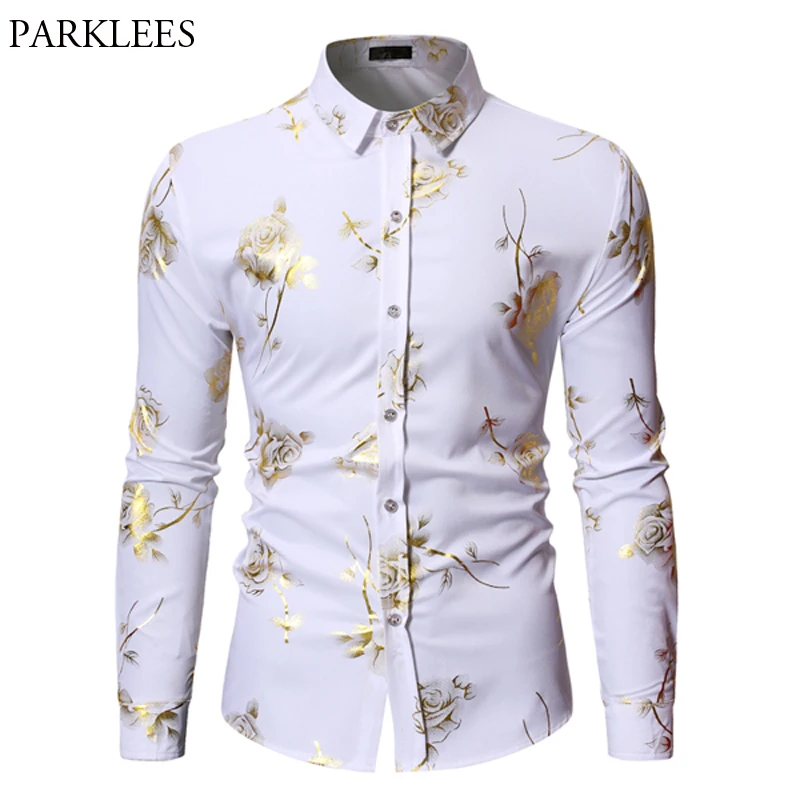 YYear Mens Short Sleeve Club 3D Print Slim Button Down Hipster Shirt
