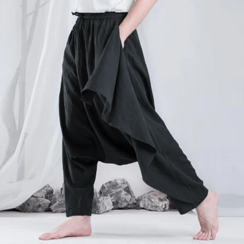 Incerun calças harem retrô masculinas, étnicas, hip