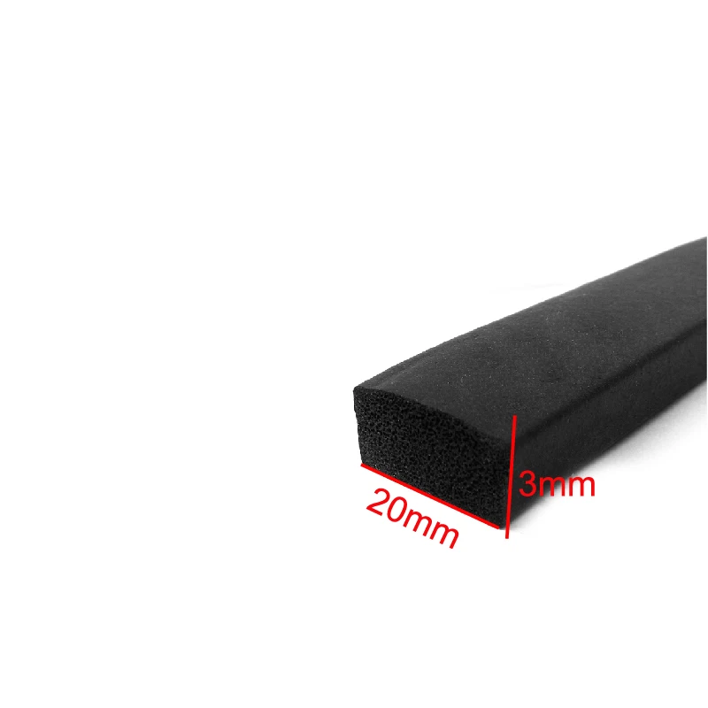 3M x 20mm x 3mm самоклеющиеся плоские epdm Резиновый пенопластовый шкаф дверное, оконное уплотнение полосы crashproof уплотнитель звукоизоляция