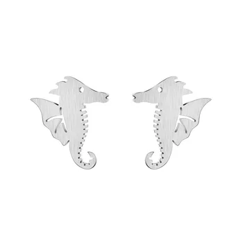 

10 Pairs Stainless Steel Cute Seahorse Stud Earrings Women Summer Beach Jewelry Dainty Hippocampus Horse Stud Earrings