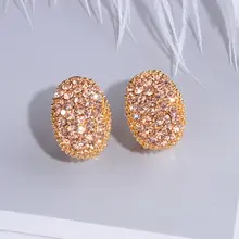 Романтические свадебные серьги для женщин Элегантные Полный хрусталь цвета шампанского серьги-гвоздики для женщин ювелирные изделия подарок аксессуары WX193