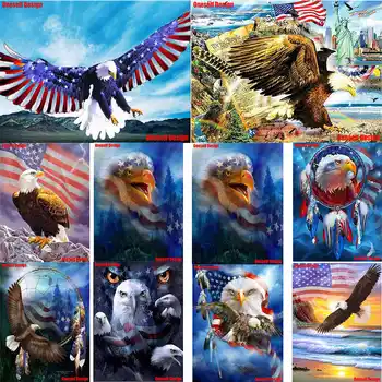 

New Diamond Embroidery Full Square American eagle 5D Diamond Painting patriotic eagle Diy Diamond Mosaic Sale beaded embroidery