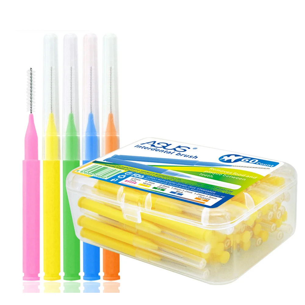 

2018 New 60pcs/box Interdental Brushes Clean Between Teeth Dental Brushes Toothpick Toothbrush Oral Hygiene Cleaning Tool