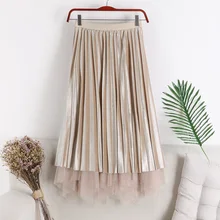 B15 новые зимние плиссированные юбки с высокой талией, белые газовые плиссированные юбки с обеих сторон, чтобы носить длинную юбку в стиле Джокера