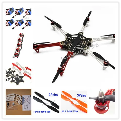 

F550 ATF Multi-rotor Hexacopter Helicopter Frame Kit & DJI 920KV Brushless Motor DYS Simonk 30A ESC