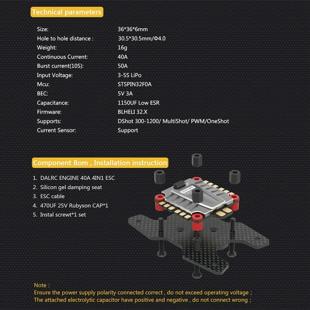 DALRC F405 F4 flytower с гироскопом MPU6000 поддерживает работу с частотой обновления 8K Встроенный OSD с DALRC 4 в 1 ESC