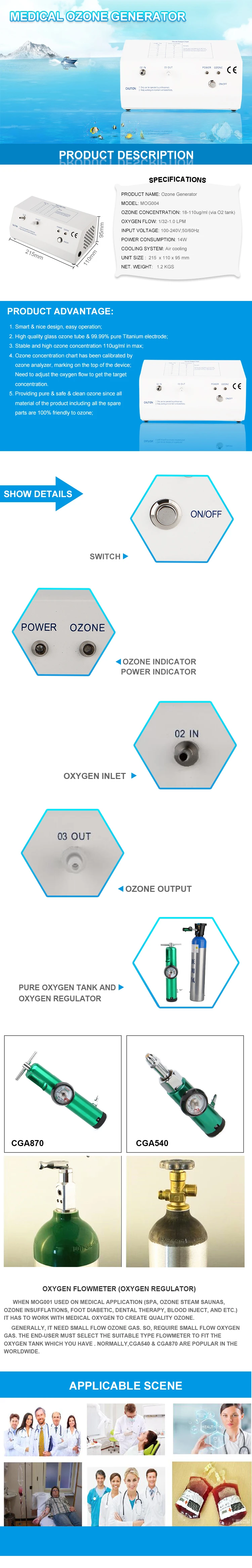 12VDC медицинский озоновый генератор Для озоновой терапии 18-110ug/ml