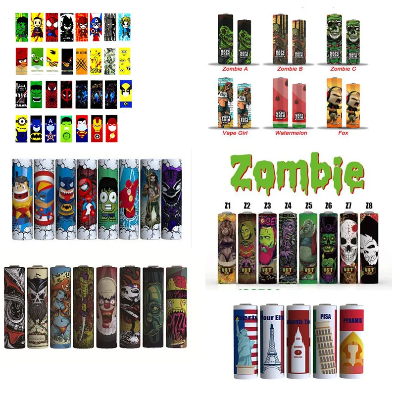

23/29/66/104PCS PVC 18650 battery Protective Skin For Battery Series Mixed Color 18650&20700 Battery Sticker Heat Shrink Wraps