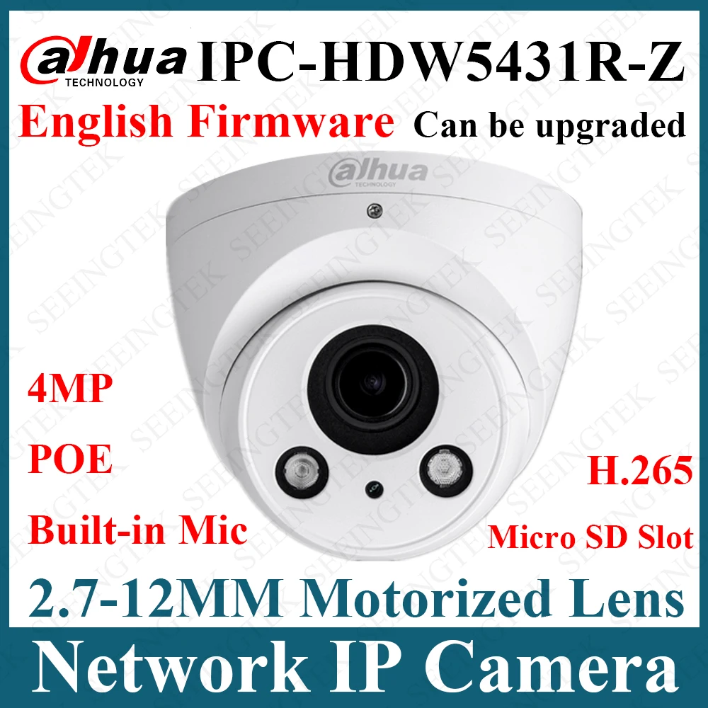 Dahua IPC HDW5431R Z 4MP WDR IR50 глазного яблока 2 7 ~ 12 мм с переменным фокусным расстоянием