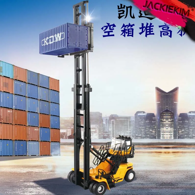 

1:50 Construction Vehicle Empty Box Stacker Forklift Climbing Alloy Diecast Model Simulation Car Model Excavator Children Toys