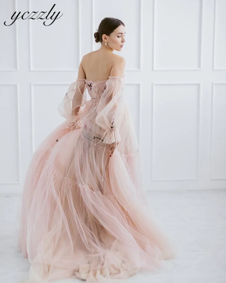 Vestido De Noiva 2019 Романтический с открытыми плечами бальное платье вышивкой Платье