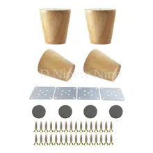 Шт. 4 шт. натурального дерева надежный 80x58 x мм 38 мм деревянные ножки для мебели в форме конуса деревянные ножки для шкафов мягкий стол