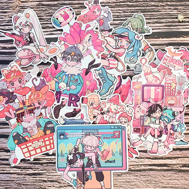 

12PCS/pack Cartoon animation boy girl Decoration Stickers DIY Planner Diary Scarpbooking Index Lable Sticker