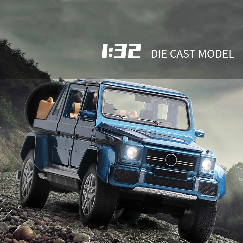 

For Mercedes-Benz for Maybach G650 Car Model Speed Wheels Alloy Sound Light Pull Back Diecast Toy Car Model Off-road Vehicles