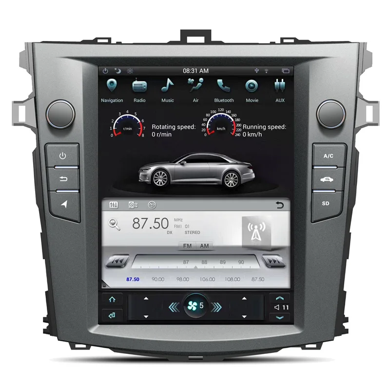 buy Android6.0 Tesla style 10.4 inch Car No DVD Player GPS Navigation For Toyota Corolla 2007 2013 stereo unit Satnav multimedia
