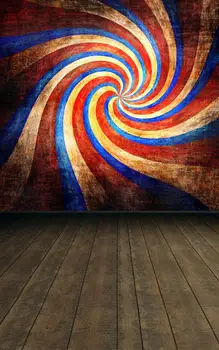 

VinylBDS Abstract Rotating Colored Wall Photography Backdrops Photography Studio Wood Flooring Washable Photographic Background