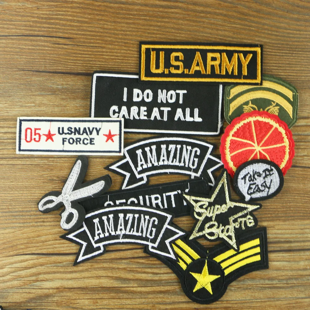 

Wholesale 20 pcs Mint Mix Random cartoon rock punk Sport Car Racing Logo Patch Iron Sewing Decor Send Out By Random Patches