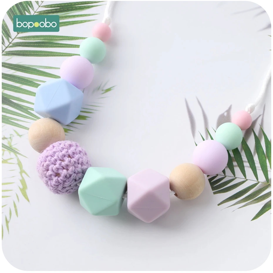 1pc  젖니가 남 실리콘 목걸이 식품 학년 실리콘 구슬 육각형  장난감 실리콘 Perle BPA 무료  Teether 간호