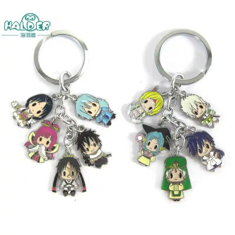 

Halder Animation Magi The Labyrinth of Magic Key Chain Cartoon Keyring Round Bag Pendant Trinkets Gadgets Accessories Decoration