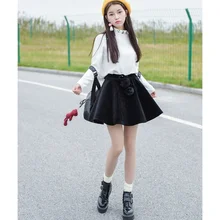 Женская плиссированная юбка леди с высокой талией, эластичная шерстяная мини-юбка с шариками