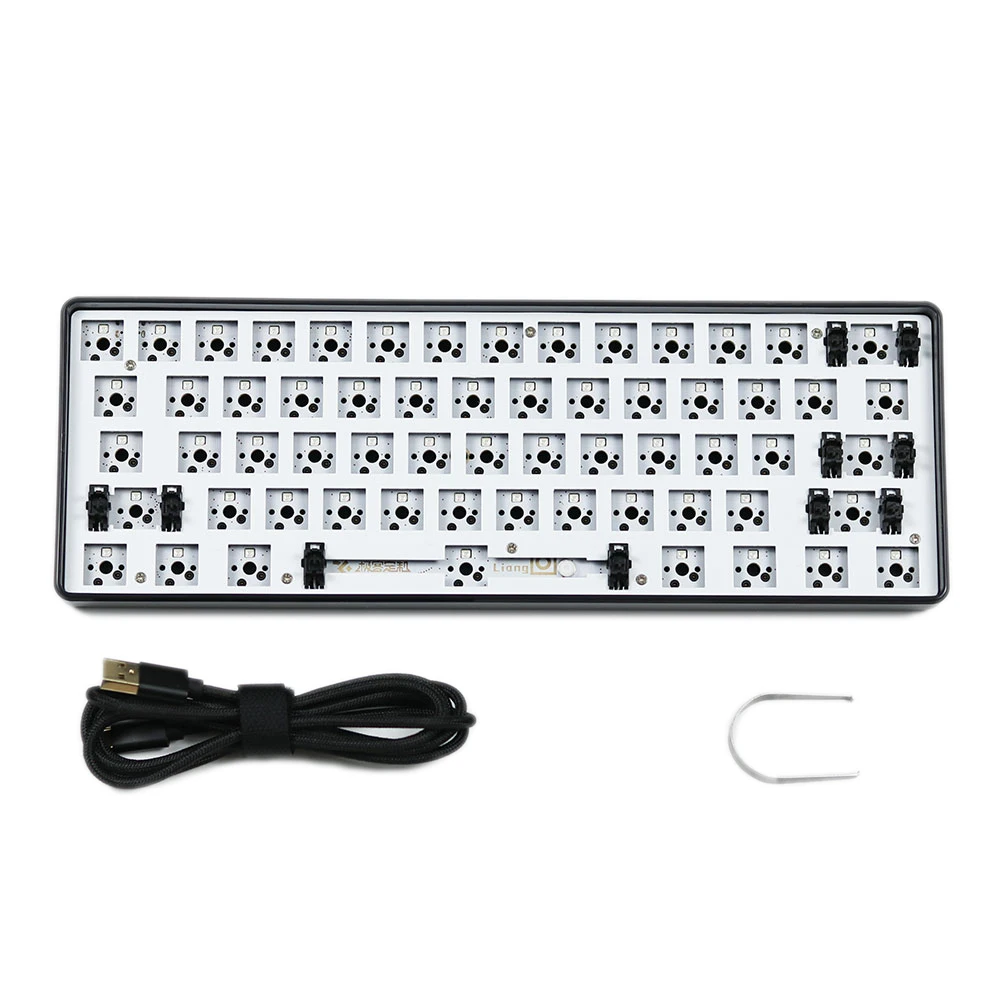 

GK61 RGB Hot Swap Independent Driver Wired and Bluetooth Tyce-C ANSI Mechanical keyboard DIY kit Plastic Case Plate PCB
