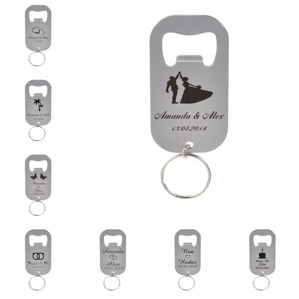 

30Pcs Personalized Engraved Stainless Steel Bottle Openers customize Silver Party Decor Wedding Decoration Favors Baby Shower
