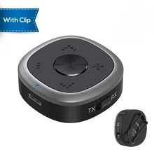 Двухканальный беспроводной 3,5 мм Bluetooth 5,0 аудио адаптер aptx hd с низкой задержкой передатчик громкой связи приемопередатчик с зажимом