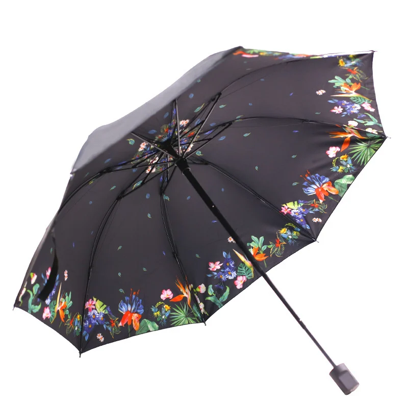 1 PC Women Rain Umbrella 3 Folding Non automatic Umbrellas Durable 8K