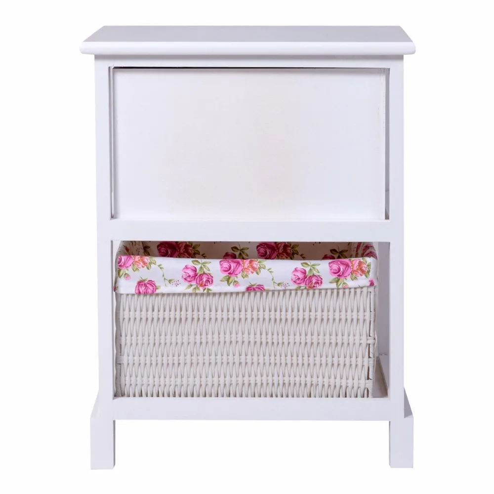 Giantex Wood Night Stand 2 Tiers 1 Drawer Bedside End Table Bedroom Furniture Organizer Storage Basket Nightstands w/Key HW56352 Giantex Wood Night Stand 2 Tiers 1 Drawer Bedside End Table Bedroom Furniture Organizer Storage Basket Nightstands w/Key HW56352