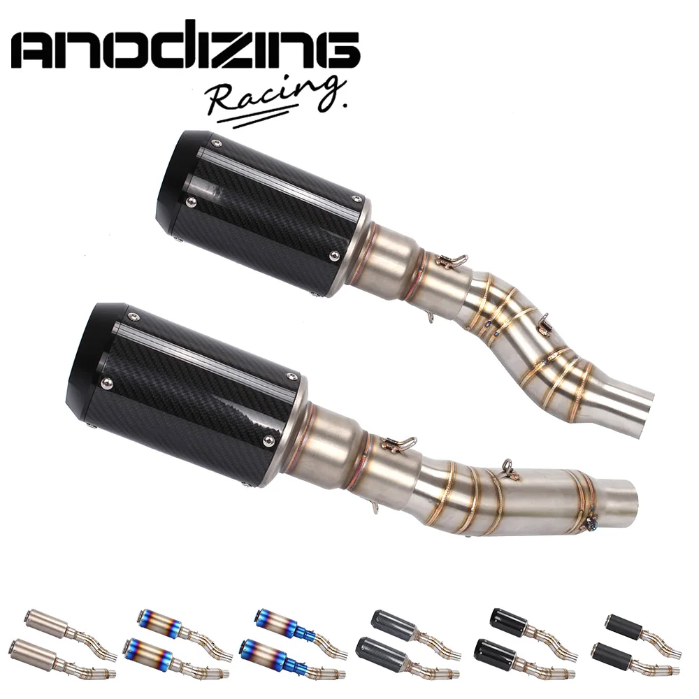 Para Kawasaki Z1000 2010-2016 silenciador de Escape medio tubo de Escape de la tubería de conexión de enlace con 2 unidades de Slip-On