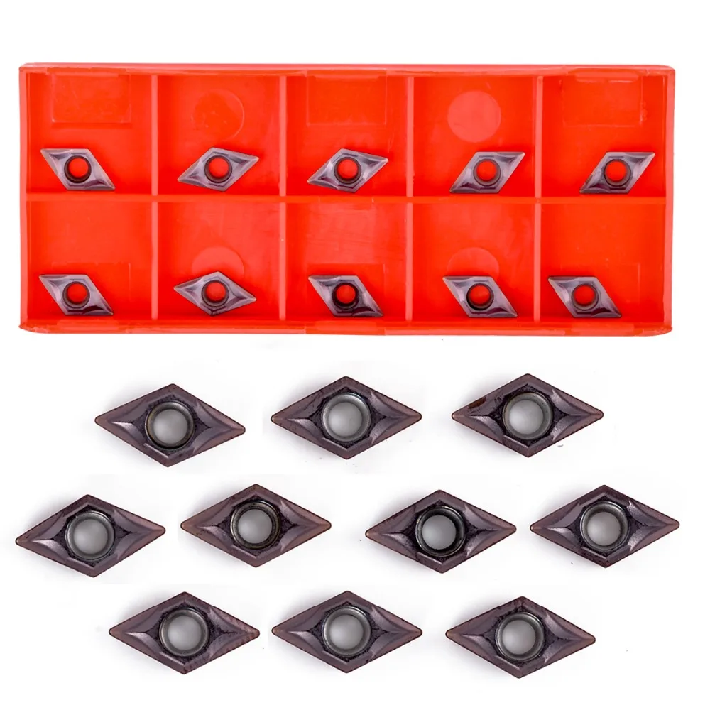 10pcs DCMT0702 YBC205 Carbide Blades Inserts for Lathe Turning Boring Tool