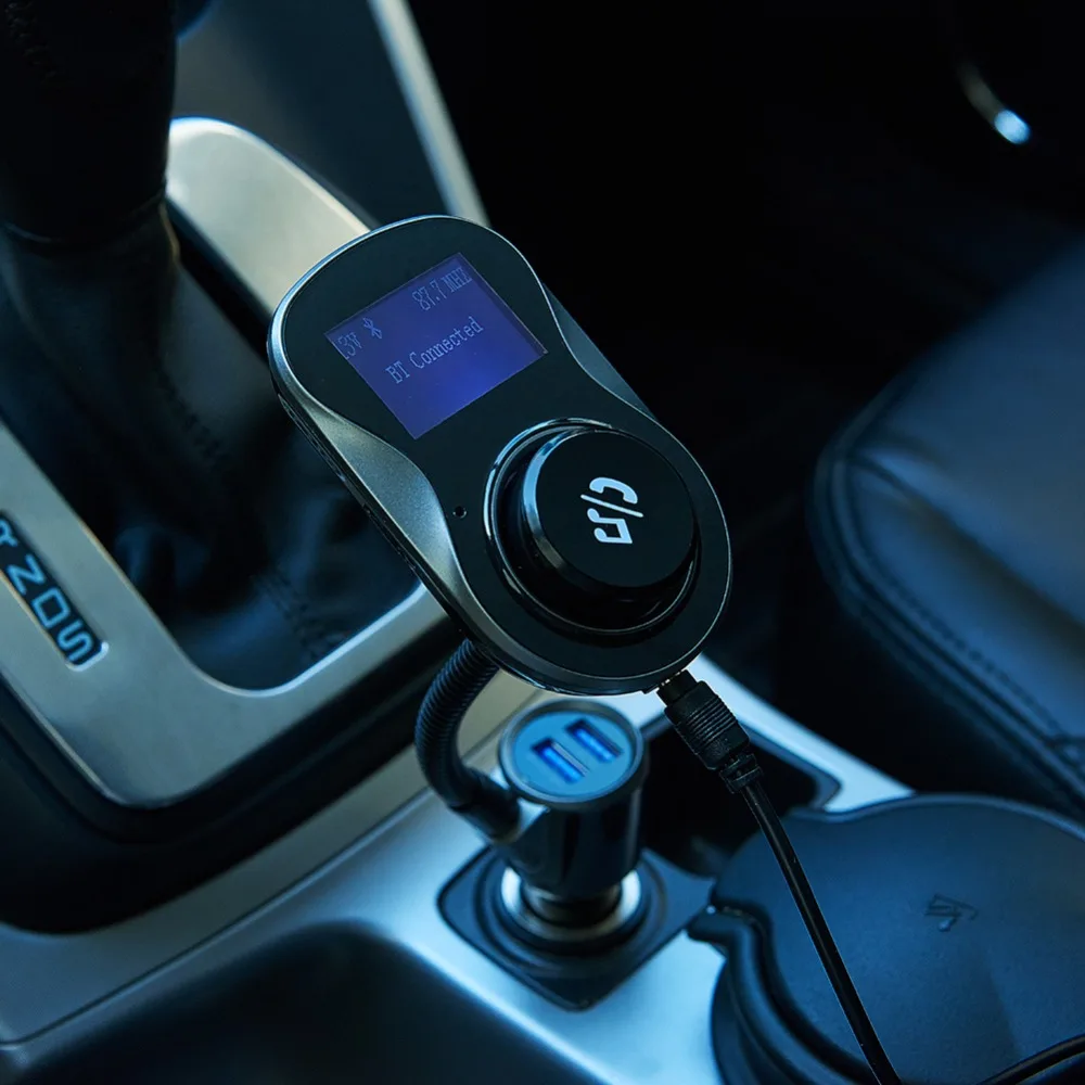 

1.5 inch LCD Bluetooth FM Transmitter for Car, Wireless Car Radio Adapter Stereo Modulator with QC3.0 Dual USB Ports LED Display