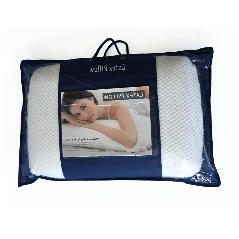 

100% Natural Talalay Latex pillow With Cotton Inner Cover and Natural Tencel Out Cover pack in PVC Bag Standard and Queen Size