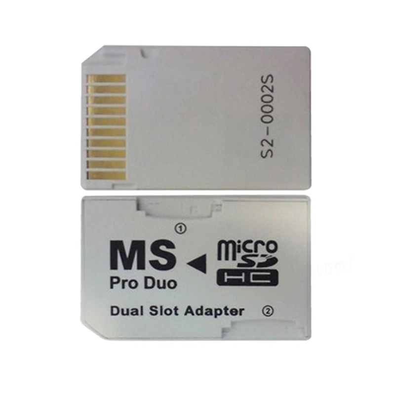 Dual 2 Slot Micro Memory TF To Memory Stick MS Card Pro Duo Adapter For PSP 2