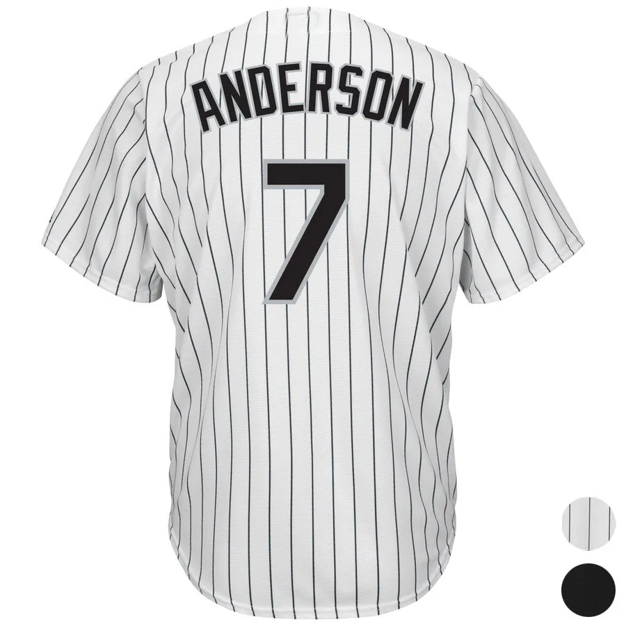 

Mens Chicago 7 Tim Anderso Baseball jersey (White Black) Cool Player Stitched Jersey Free Shipping