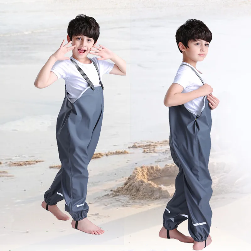 

Child Bib Pants Rain PantsFor Children Skiing Trousers Boy/Girl Breathable Waterproof Windproof Rain Coat