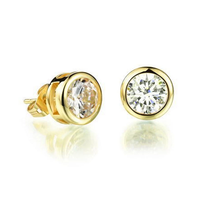 

Simple Style Jewlry Yellow Gold Filled Womens Stud Earrings 6mm