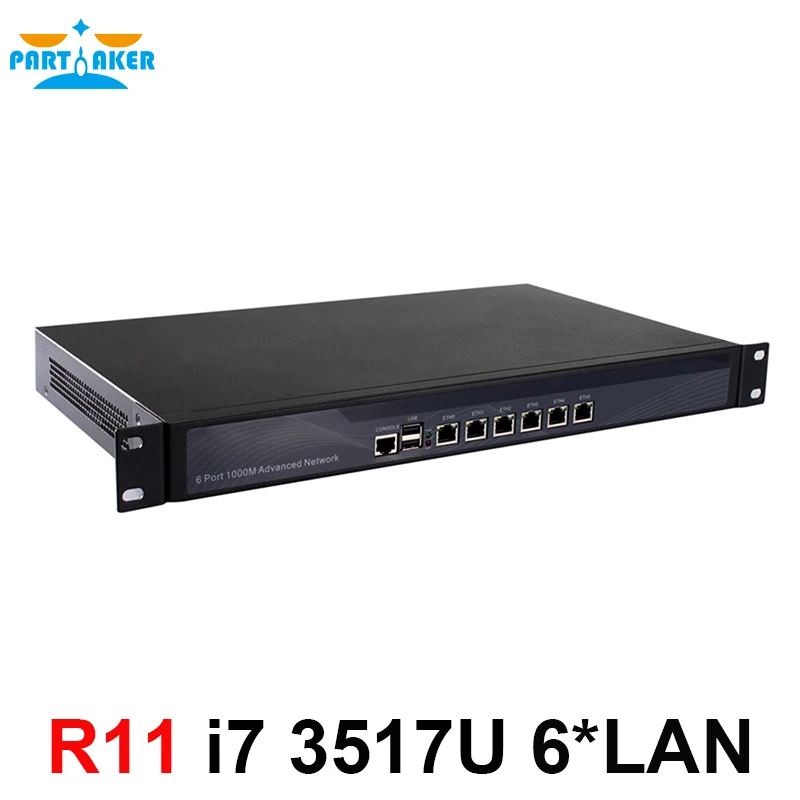 Partaker 1U rack server 6 gigabit lan port font b computer b font vpn wlan router