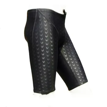 

Professional Men Competitive Swim Trunks Shark Skin Swimwear Brand Solid Jammer Swimsuit Fifth Pant Plus Size XL-5XL