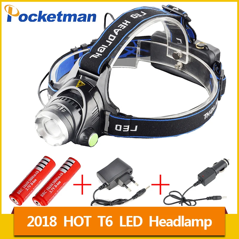 

headlight led headlamp xm l t6 waterproof zoom head lamp 18650 rechargeable battery flashlight head torch Lights z45
