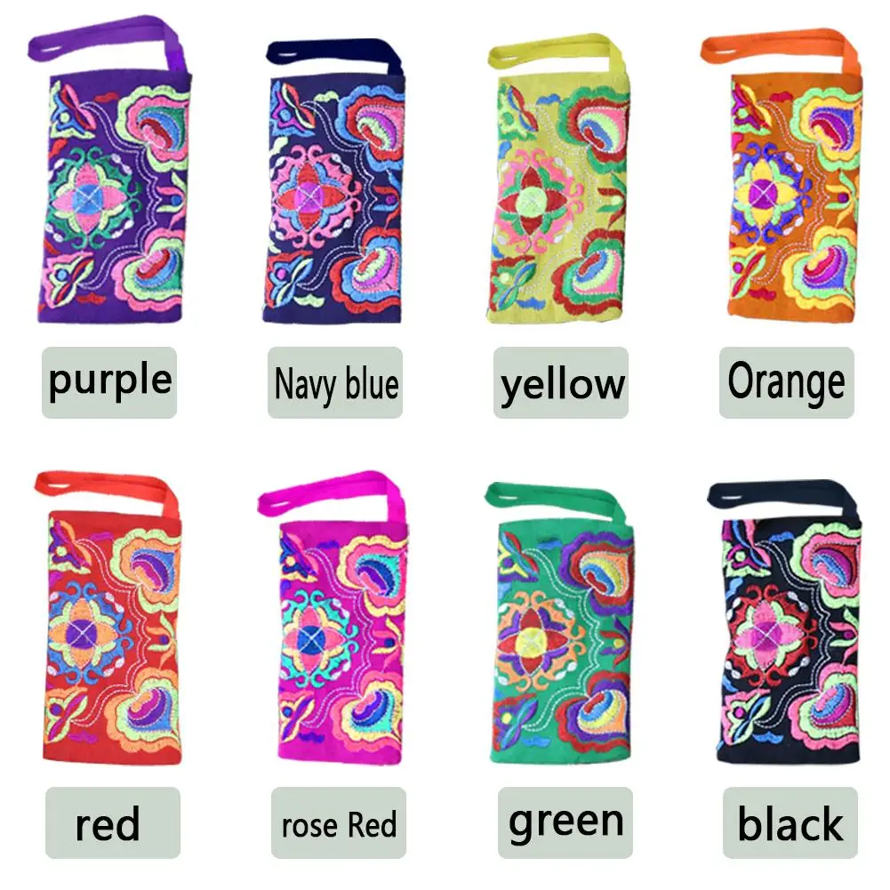 

Ethnic Style Fashionable Coin Purses Vintage Embroidered Pouch Creative Change Key Handbag Mini Storage Canvas Packet Bags Women