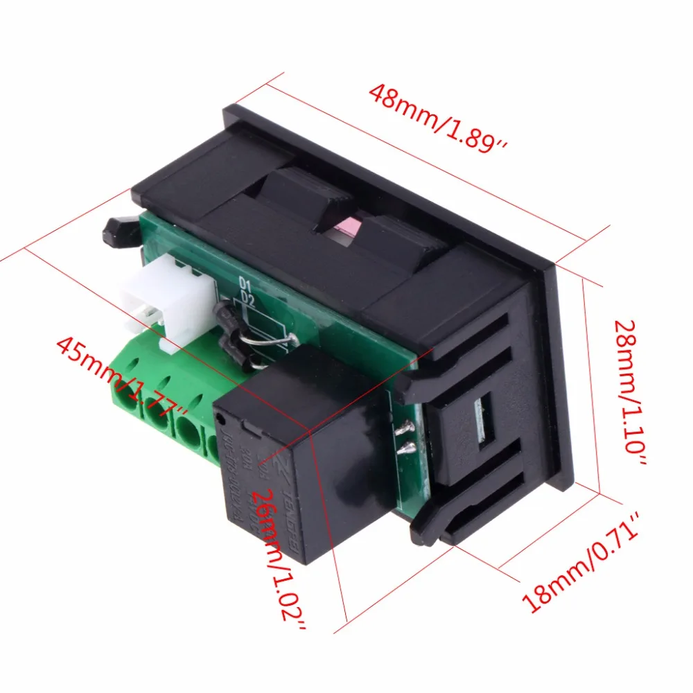 W1218 цифровой термостат DC 12V регулятор температуры для инкубатора с зондом красный