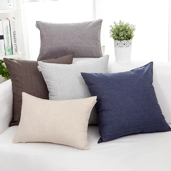 

30x45/45x45/55x55cm Simple Japan style waterproof cotton linen cushion cover pillowcase sofa waist pillow cover backrest home